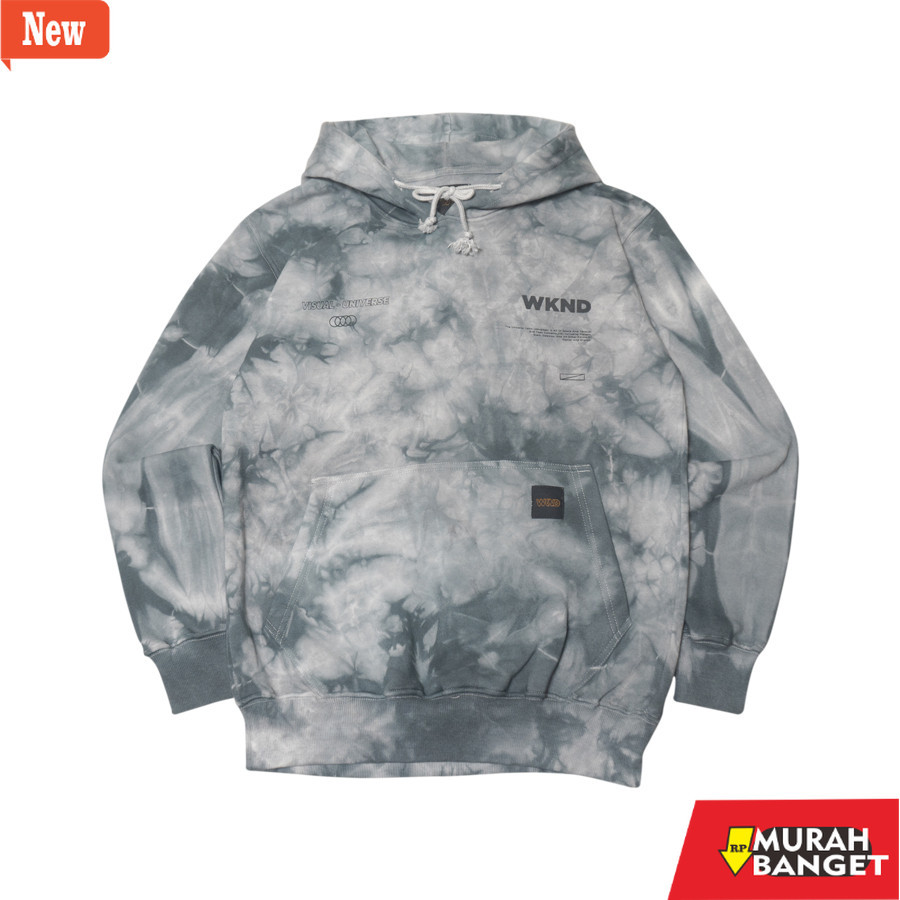 hoodie pria recomended shopee WKND SWEATER PULLOVER HOODIE TIE DYE MAGMA GREY 1205