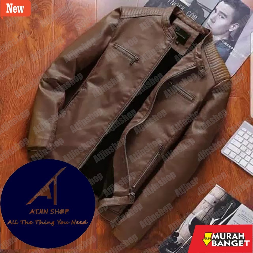 jaket kulit pria garut Atjin Original-Jaket Kulit Motor Pria Wanita Model Oscar Steal Exclusive Seri