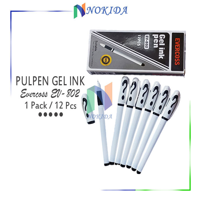 

Nokida Ballpoint Jel Evercoss EV-802 (1 Pack/12 Pcs/0.5 Mm) / Balpen Pena / Pulpen Gel Hitam / Polpen Lucu Murah / ATK