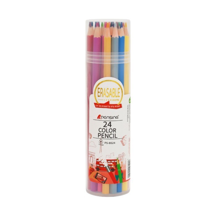 

Pensil Warna Panjang Erasable High Grade Dengan Box Premium Non Toxic - 24 Warna