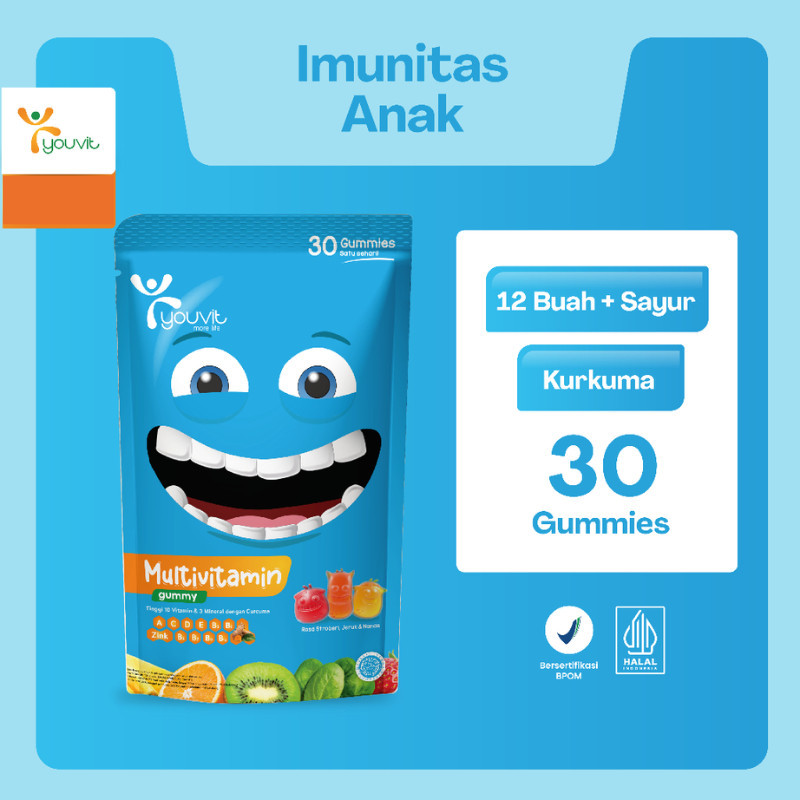 Bundling Youvit Multivitamin Isi 30 Gumy + Youvit Omega 6 Sachet Gratis Youvit Multivitamin 6 Sachet