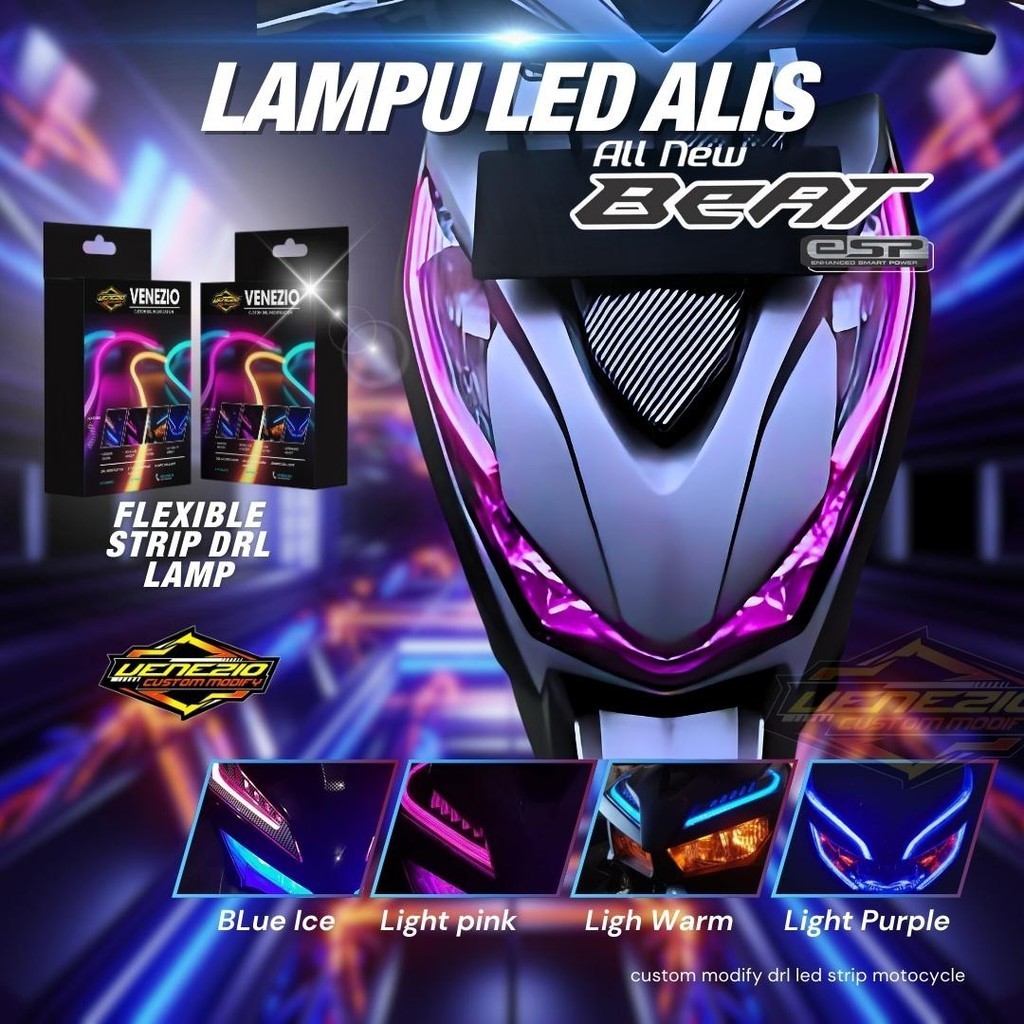 LAMPU ALIS VARIASI MOTOR BEAT ESP BEAT FI BEAT DELUXE 2 PCS KANAN KIRI 1 MODE SENJA BONUS 2 PCS DEVI