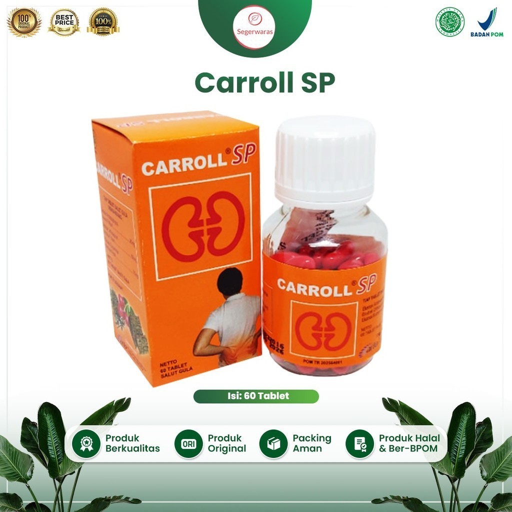 Carroll SP 60 Tablet Obat Sakit Otot Pinggang & Pegal Carol SP Karol Super Pil Ginjal