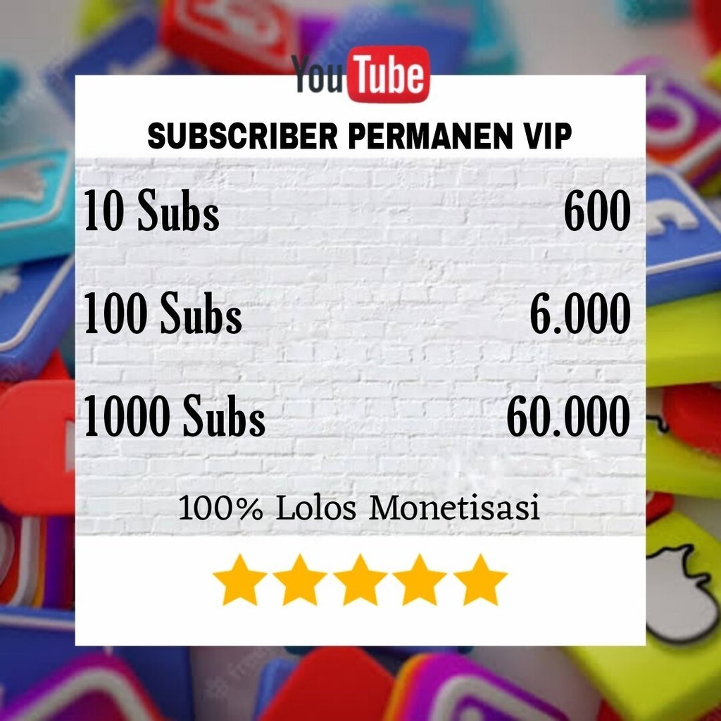 

SUBSCRIBER YOUTUBE AMAN PERMANEN BERGARANSI LOLOS MONETISASI