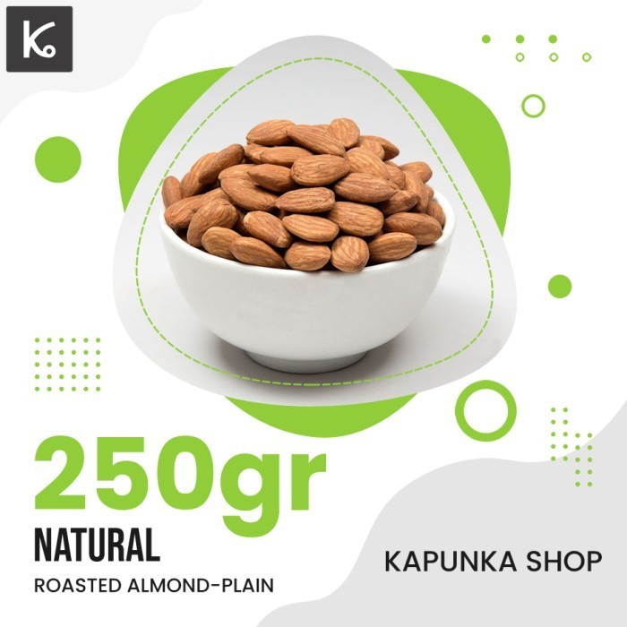

AD Almond panggang 250gr/Roasted al.mond utuh 250gr