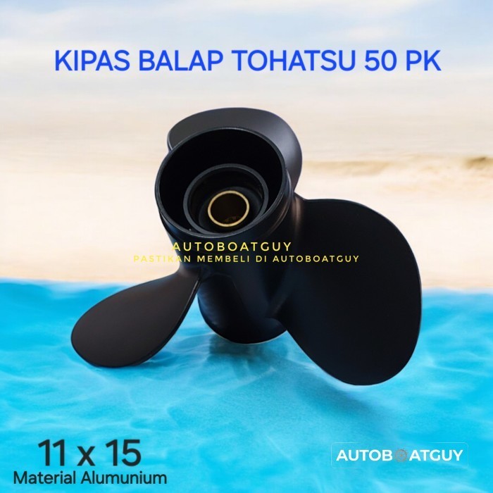 Propeller Balap Mesin Tempel Tohatsu 50 PK Kipas Baling-Baling Bahan Alumunium