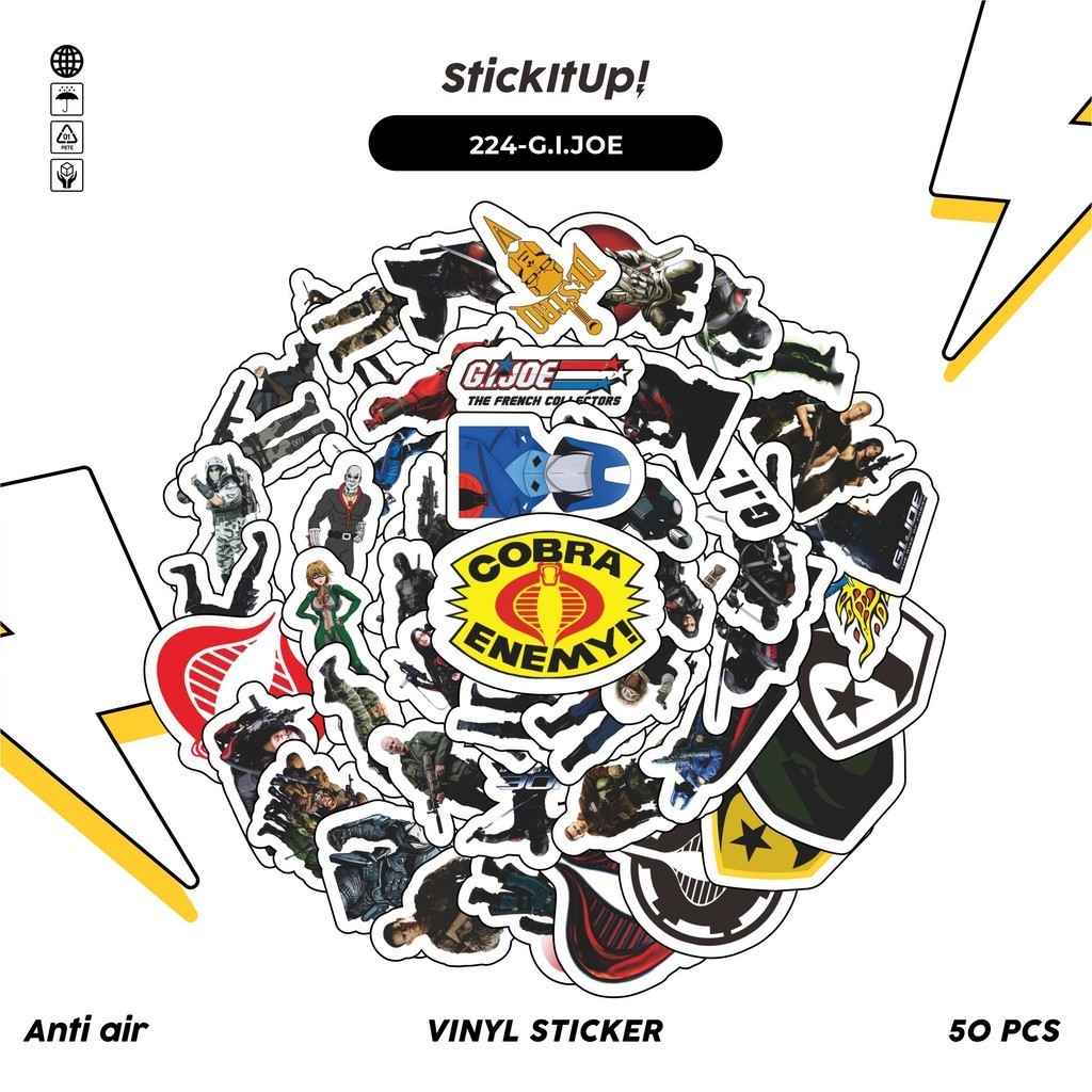 

COD✨ 50 Pcs Stiker Pack Graffiti Motif G.I.JOE Lucu Aesthetic Vynil Waterproof untuk Freebies Sticker Buku Journal Casing HP Laptop