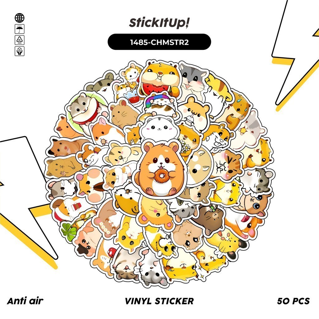 

COD✨ 100 Pcs Stiker Hamster V5 Lucu Anti Air Untuk Dekorasi Notebook Sepeda Skateboard Handphone DIY