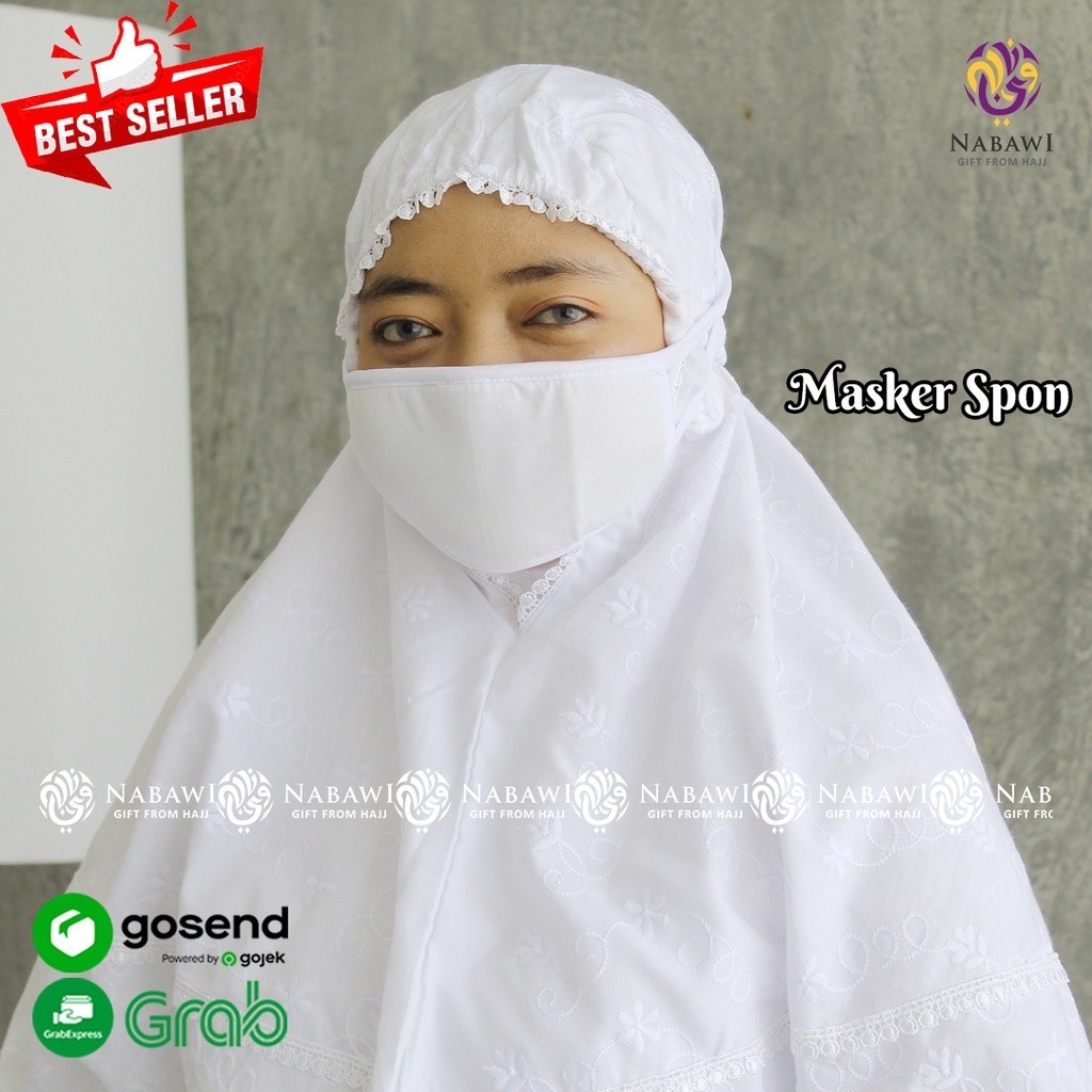 Masker Spon Anti Debu Penutup Hidung Mulut Model Ikat Kepala/Perlengkapan Haji/Perlengkapan Umroh JO