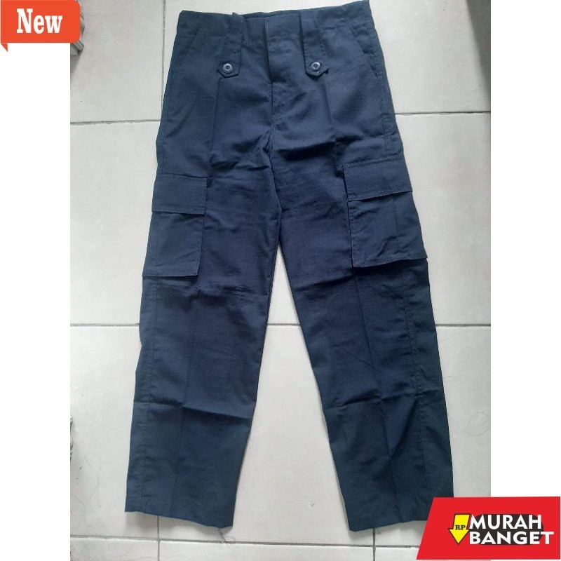 Celana jeans pria yg kekinian lagi viral- Celana PDL / Kargo Lapangan Biru Dongker