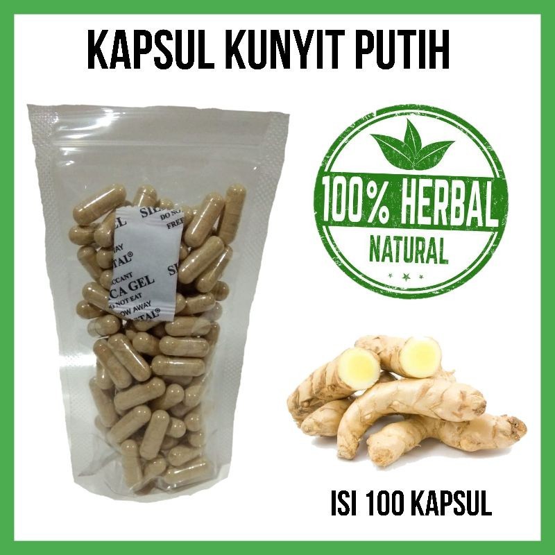 Kapsul Kunyit Putih isi 100 kapsul ASLI ALAMI