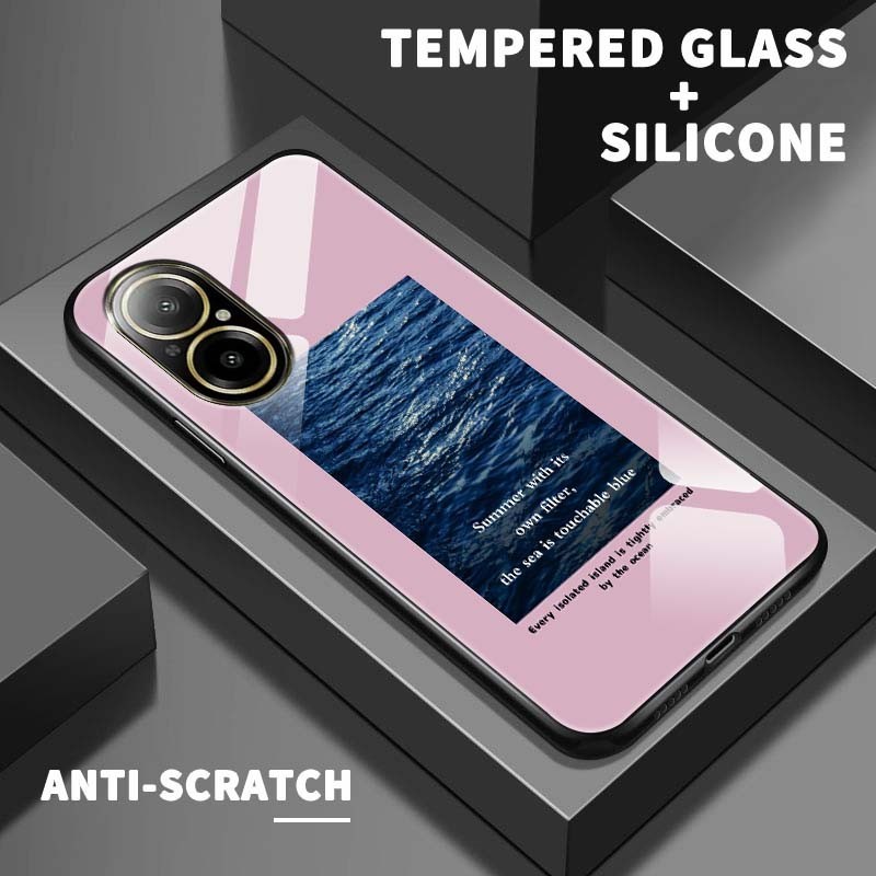 Softcase Glass Kaca For Realme 5 5i 5s 3 3i 5 Pro 6i 7 7i 8 5G 8s 8 Pro 8i 12 Lite 2 Pro Q Q3 5G Q3i