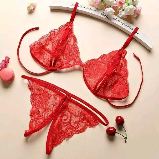 new promo 1 set bra + celana dalam lingerie transparan wanita bh
