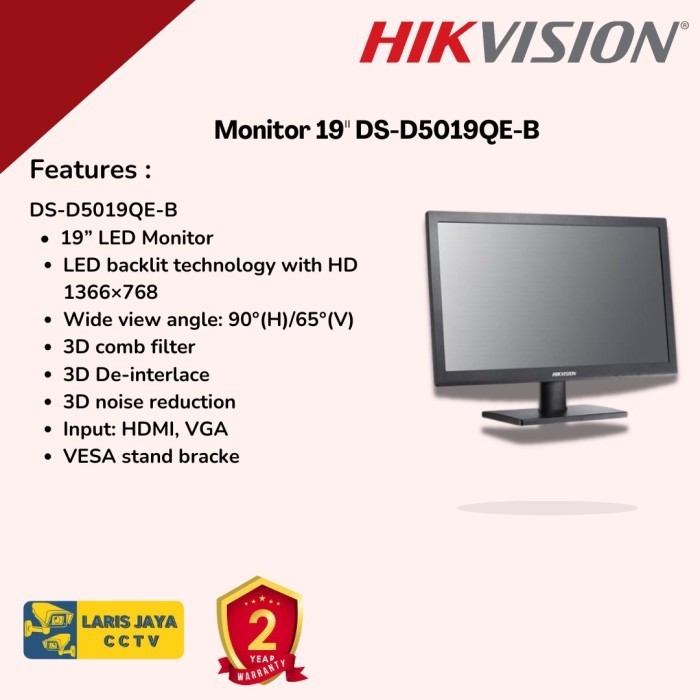 DS-D5019QE-B Monitor 19" Hikvision