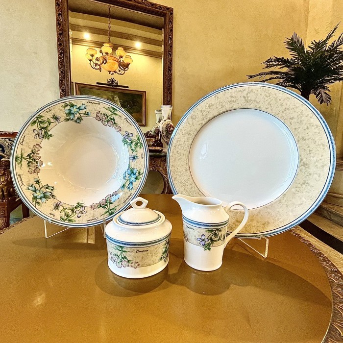 Mikasa Ultima Plus Parisian Garden Super Strong Fine China Dinner Set Piring Mewah Piring Saji Pirin