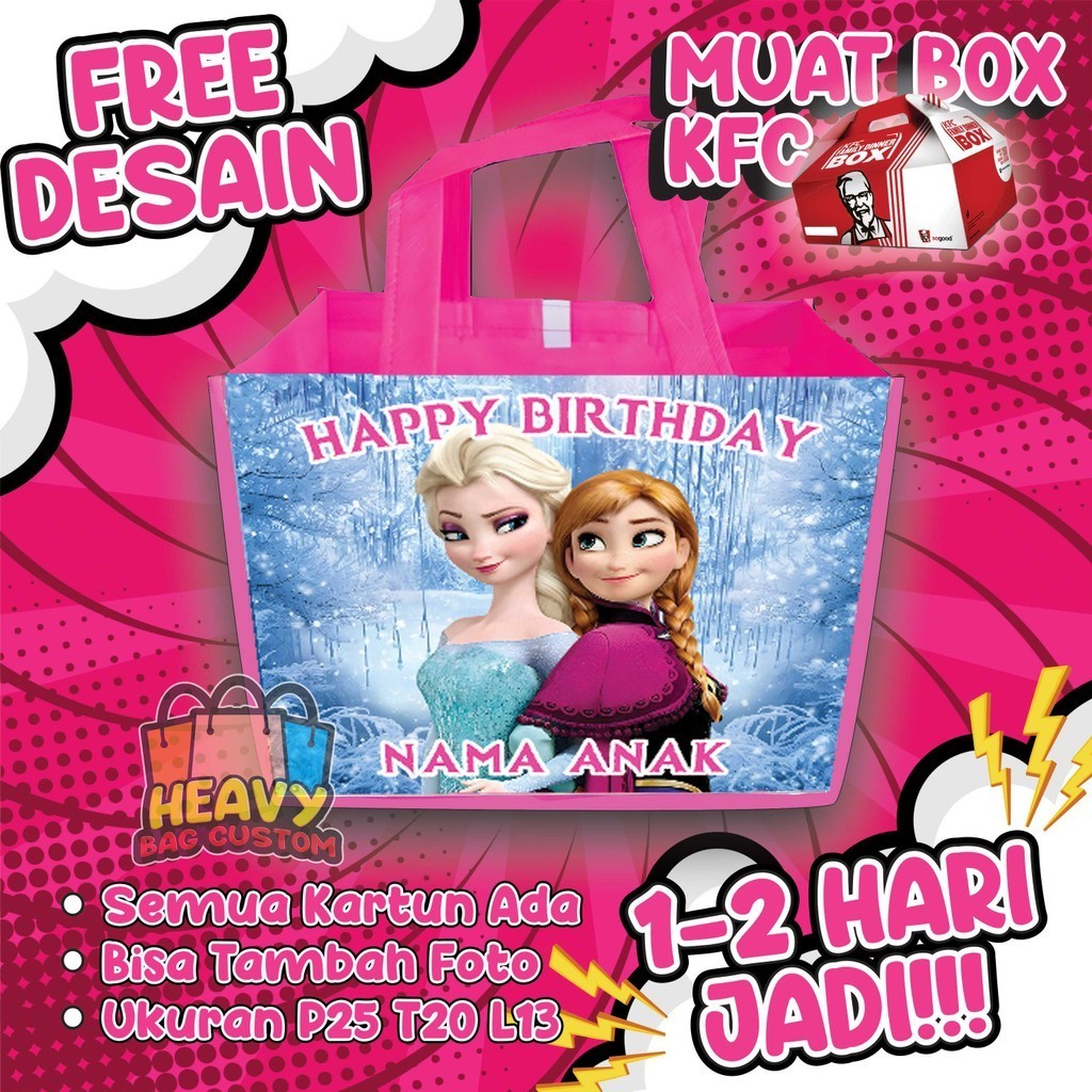 

Tambahan 10 PCS Tas Ulang Tahun Goodie Bag Anak Bingkisan Snack KFC Gratis Custom Nama Murah Kain tile anak merah craim selamatan rumah baru tas & hadiah pesta tas & hadiah pesta
