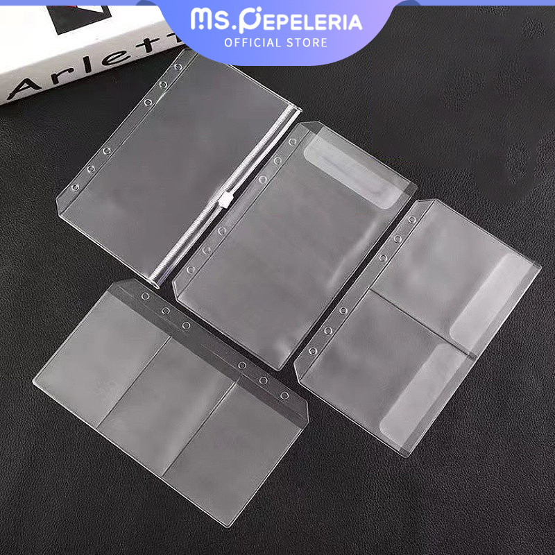 

A6 zipper bag/6-hole Transparent tas dokumen/Zipper Binder Ziplock A6/Ziplock Storage Bag Zipper bag Accessories-Ms.Pepeleria