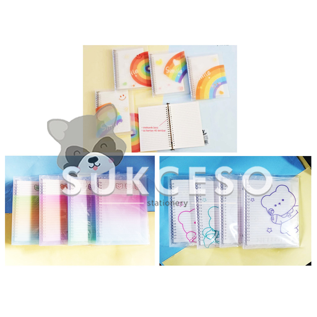 

Fancy Binder A5 Lanbo Bear Rainbow Buku Binder Transparant LB-6805/6806/6807 Lucu Murah