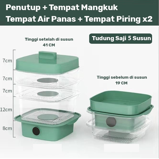 Azparadays - Atriz Tudung Saji Susun Modern Dengan Termometer