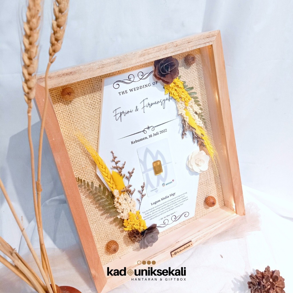 TANPA PO Custom Mahar Rustic / Frame mahar rustic / Mahar Murah 3D Jumbo