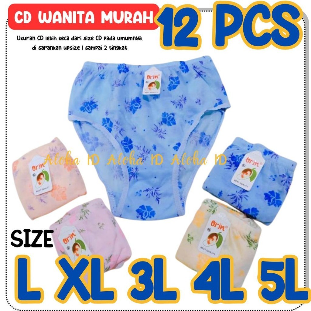 12 Pcs Celana Dalam Wanita 1 Lusin Cd Wanita Lusinan Murah ORIN CD Anak Remaja Wanita GROSIR