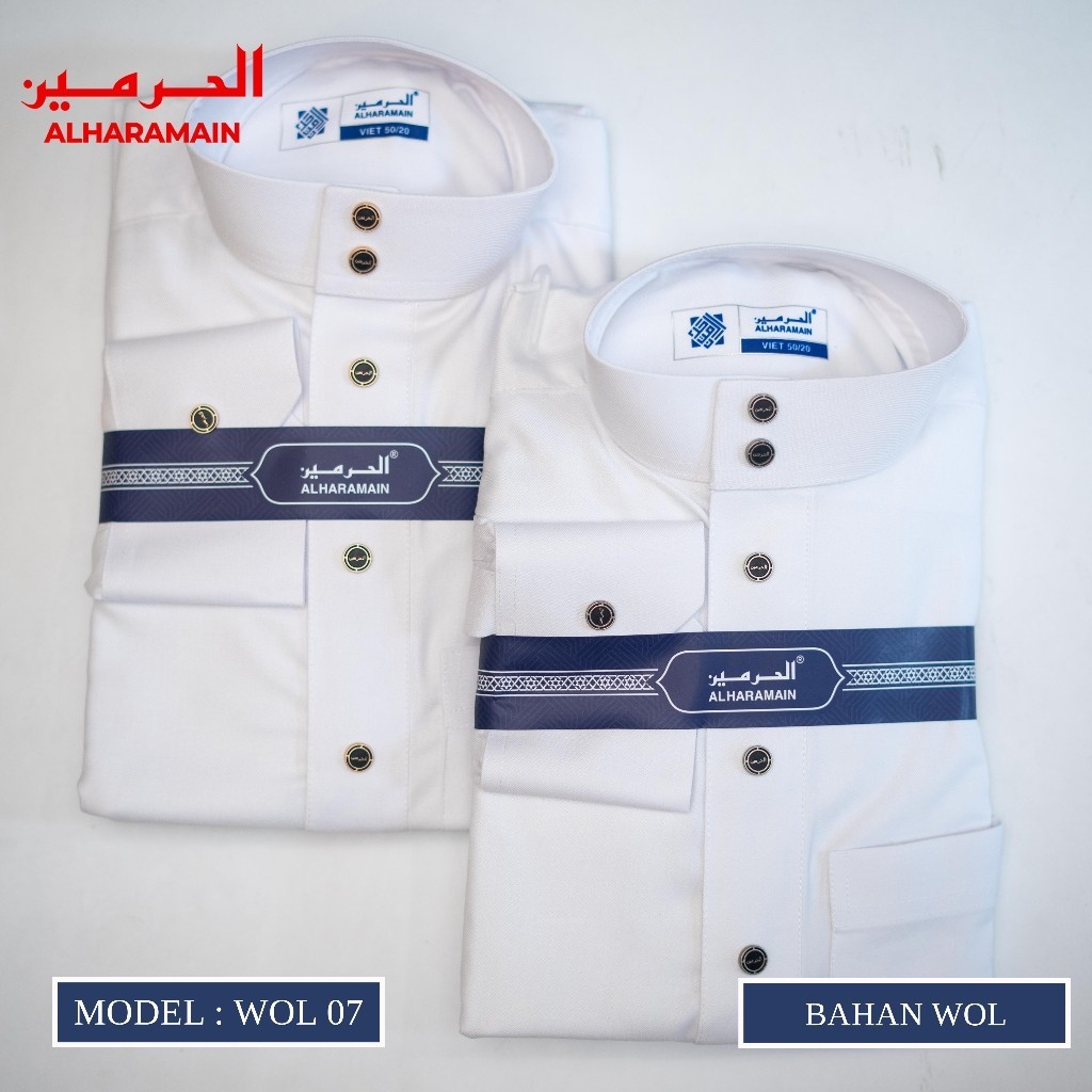 AL Haramain Jubah / Gamis Pria Dewasa Premium Wol (07 B) | Putih | Nia Ajjah