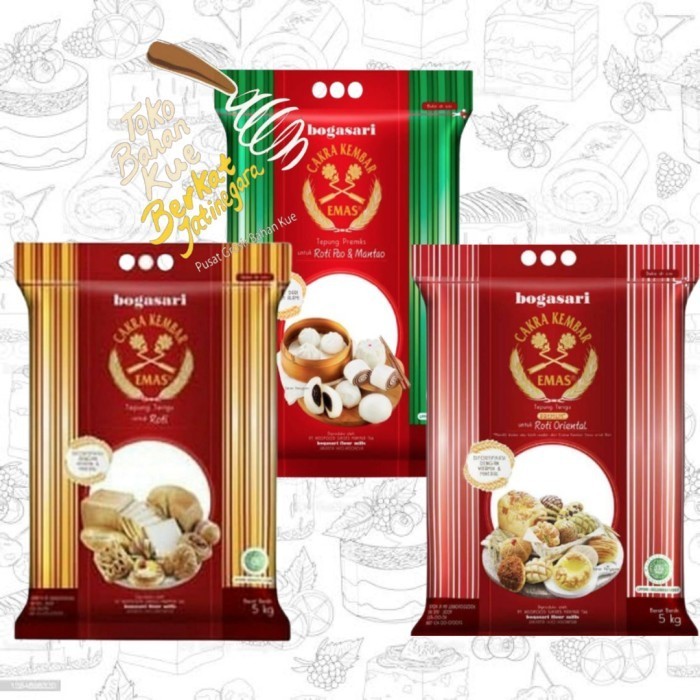 

TERJUAL TEPUNG CAKRA KEMBAR EMAS BOGASARI 5 KG - ROTI