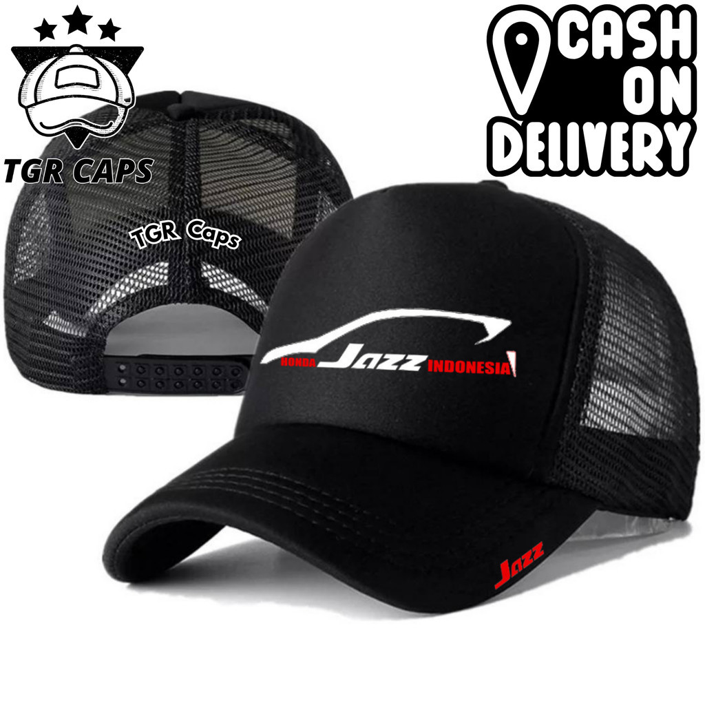 TGR Caps Topi Trucker HONDA JAZZ - Topi Distro HONDA JAZZ Logo - Topi HONDA JAZZ Premium - Topi Pria