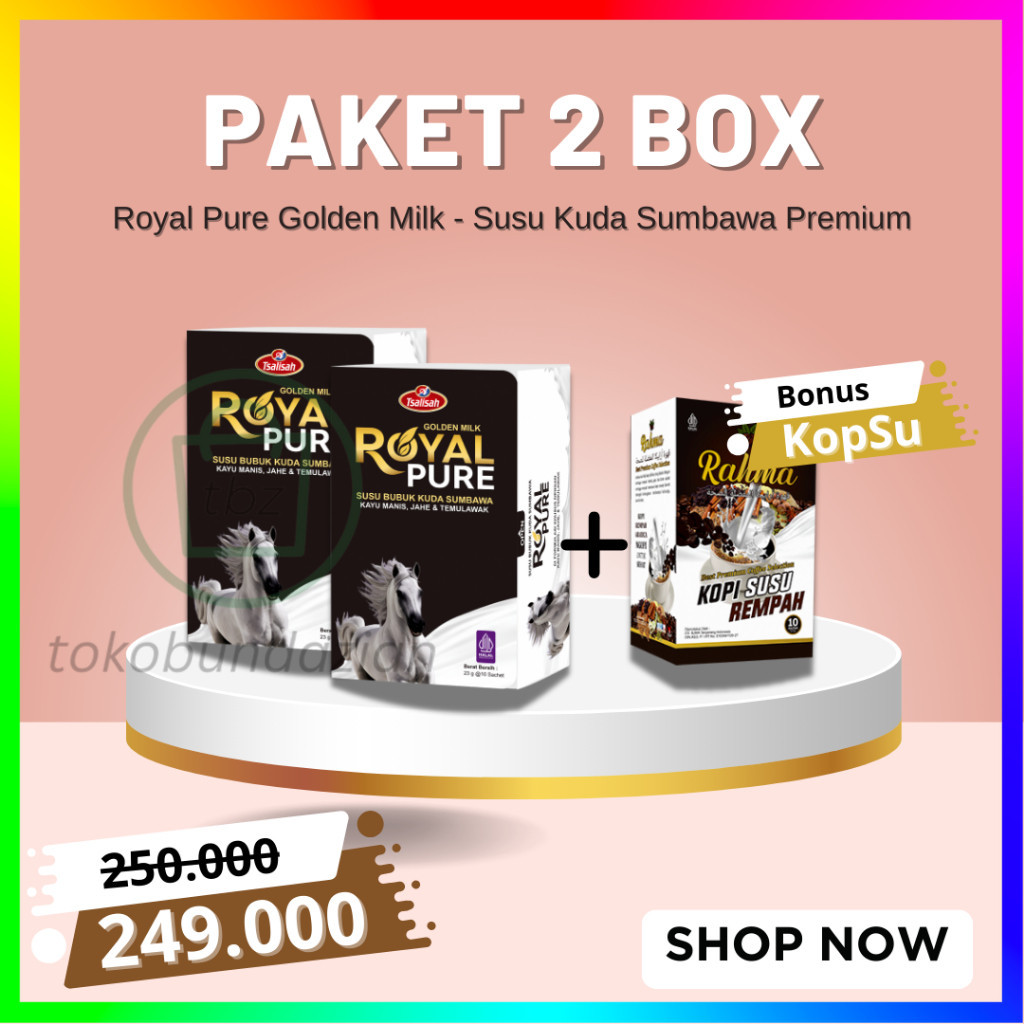 

[PAKET 2 BOX] ROYAL PURE SUSU KUDA SUMBAWA PREMIUM - 100 ORIGINAL