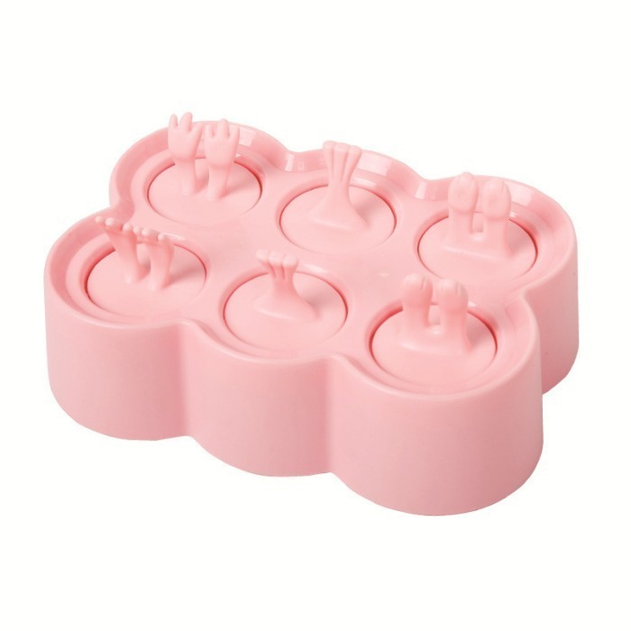 

TERJUAL 6 Grids Popsicle Mold / Cetakan Silikon Es Krim Loli Puding Jelly Lucu - PINK