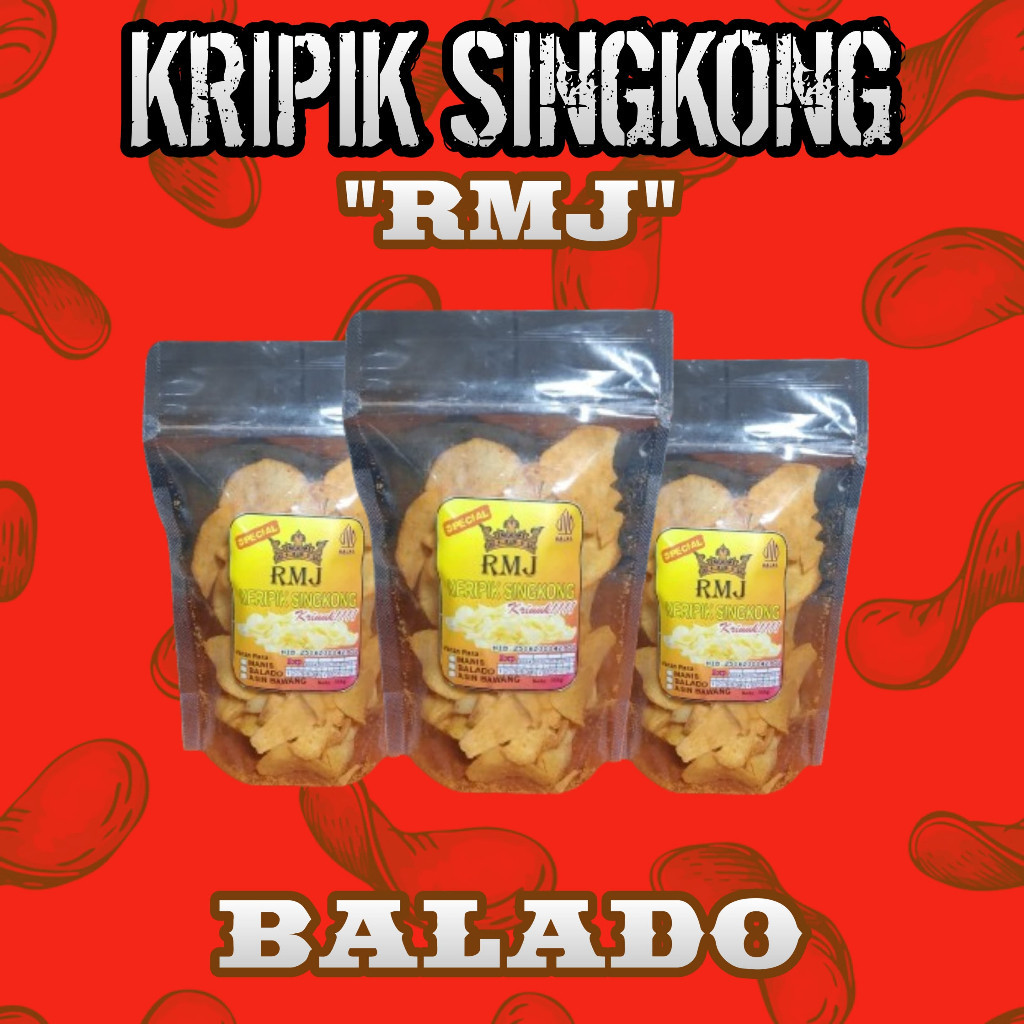 

TERMURAH !! Kripik Singkong SPESIAL RMJ/Rasa BALADO/ Tanpa Pengawet/