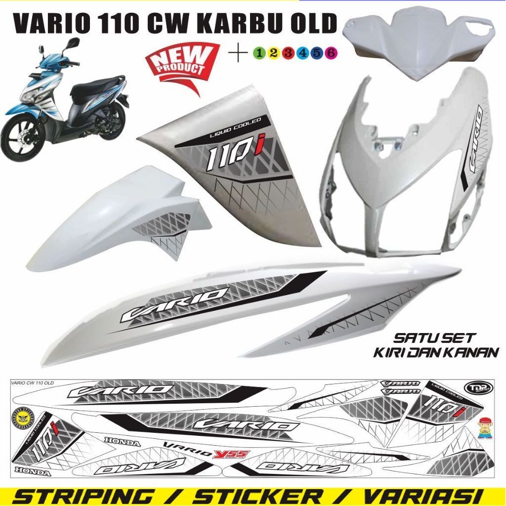SETIKER MOTOR STRIPING MOTOR HONDA  VARIO 110 KARBU VARIASI STIKER VARIO CW 110 CARBU/  VARIO OLD 11