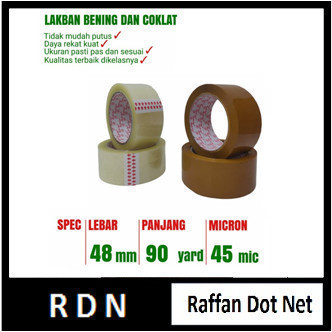 

Lakban Bening / Coklat 45 mm x 95 yard 45 micron - Raffan Dot Net