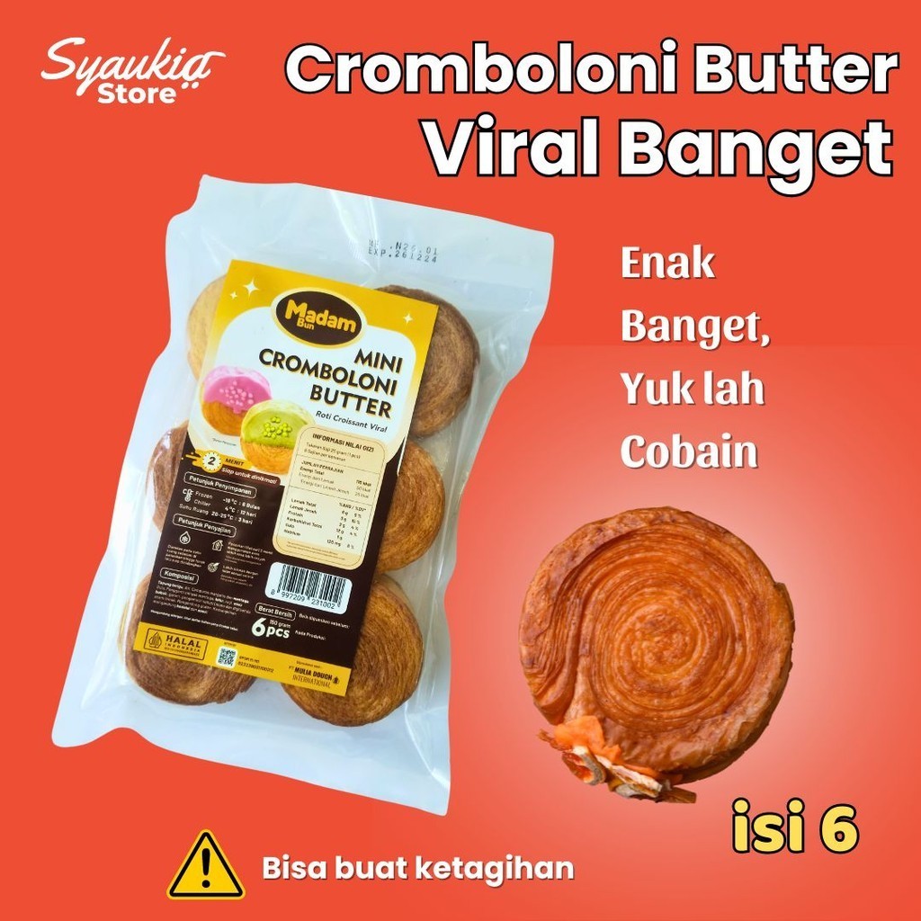 

Cromboloni Frozen isi 6 Pcs Rasa Coklat Lumer dan Butter Ukuran Mini Syaukia Store