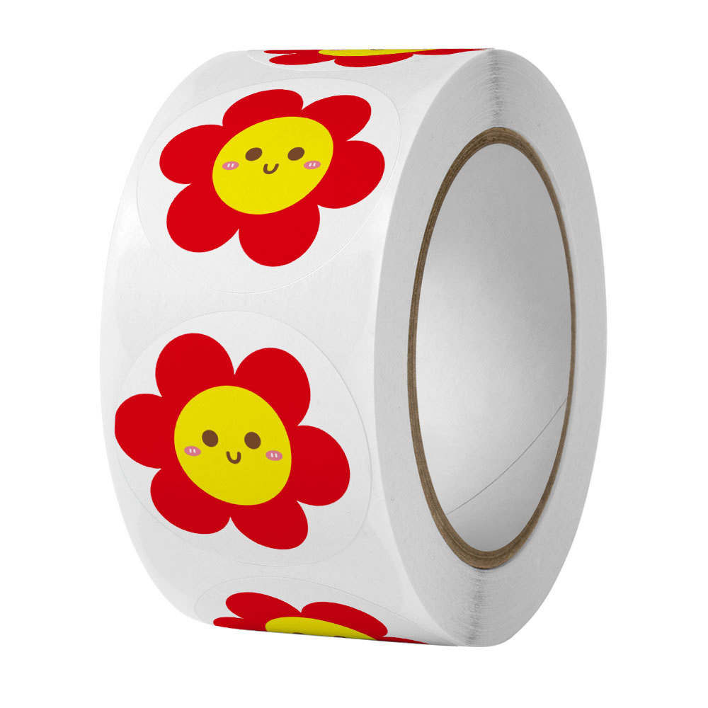 

1ROLL STIKER LABEL KEMASAN BOX HAMPERS BUKU DIARY TUMBLER SUN FLOWER DAISY BUNGA MATAHARI