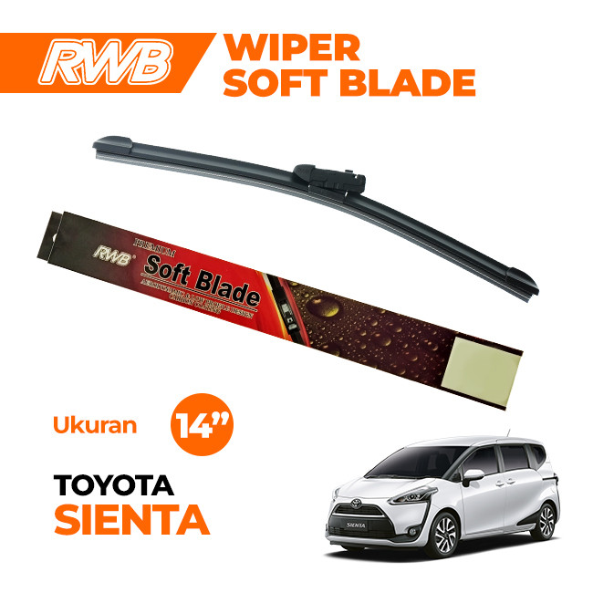 Wiper Soft Blade Frameless RWB (ukuran 14 inch) untuk Toyota Sienta