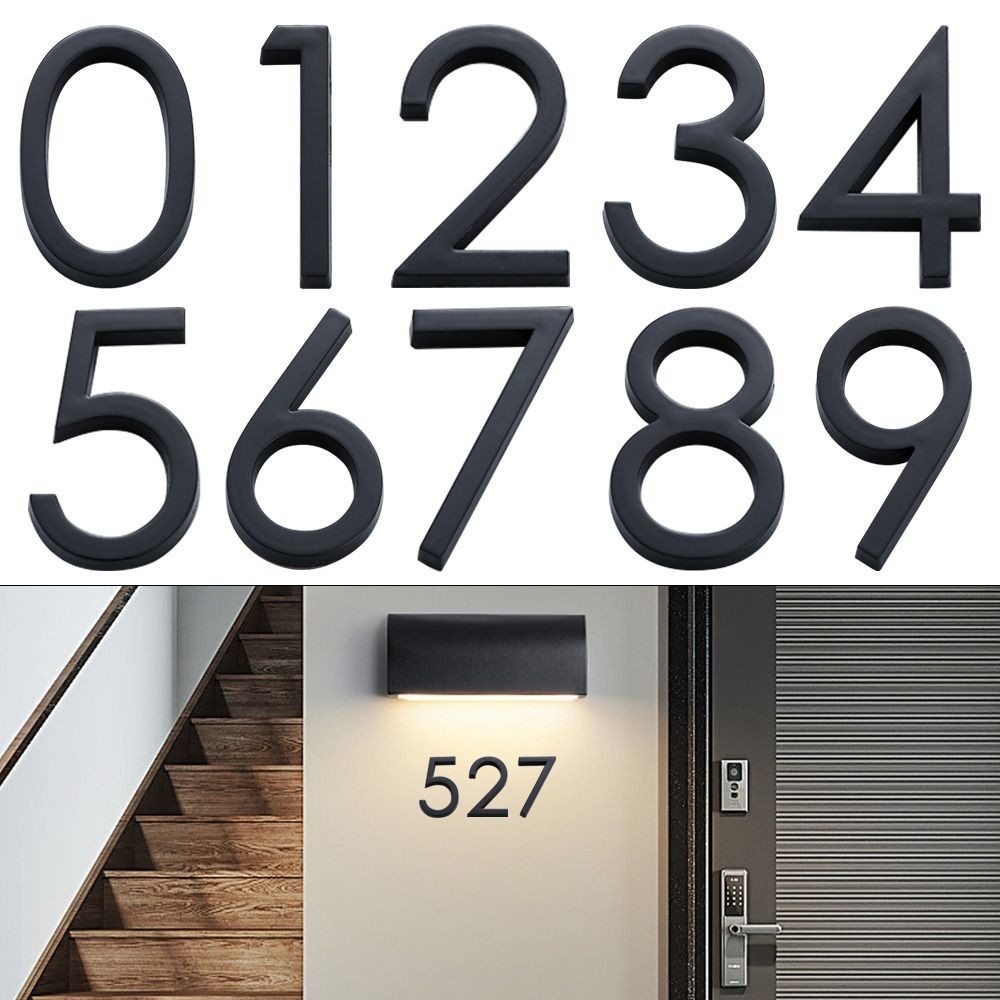 

5/10cm Durable Self-Adhesive For Home Mailbox Hotel Address 0 To 9 Number Plate Sign Door Label Numeral Tag