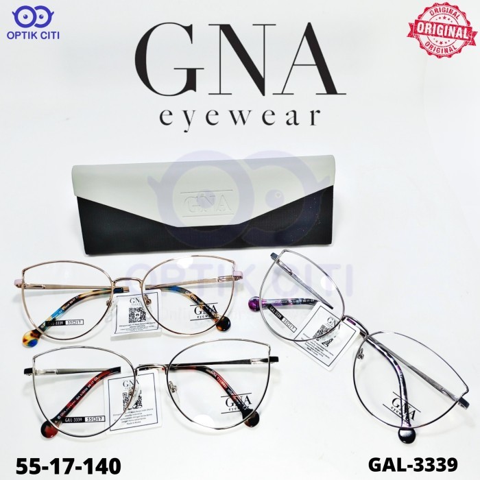 Frame Kacamata Wanita Cat Eye GNA 3339 Ringan Original