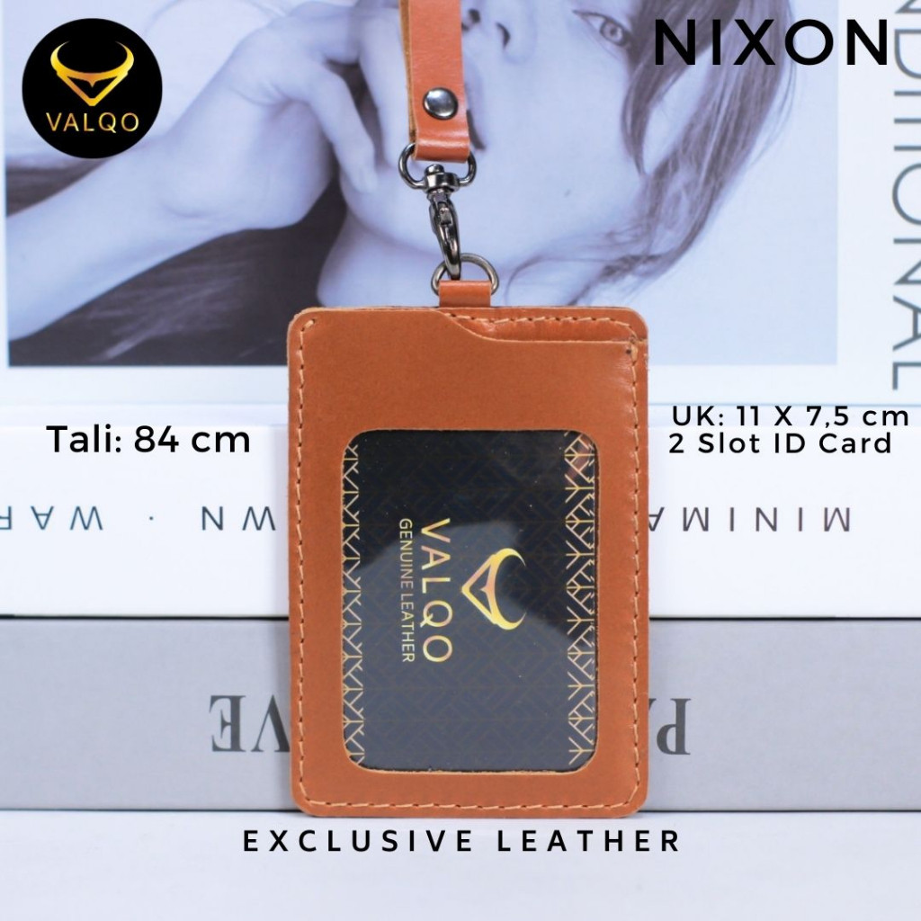 

Nametag kulit sapi IDCard Holder Name Tag Keplek Gantungan nama Pria Wanita NIXON Berkulitas Premium