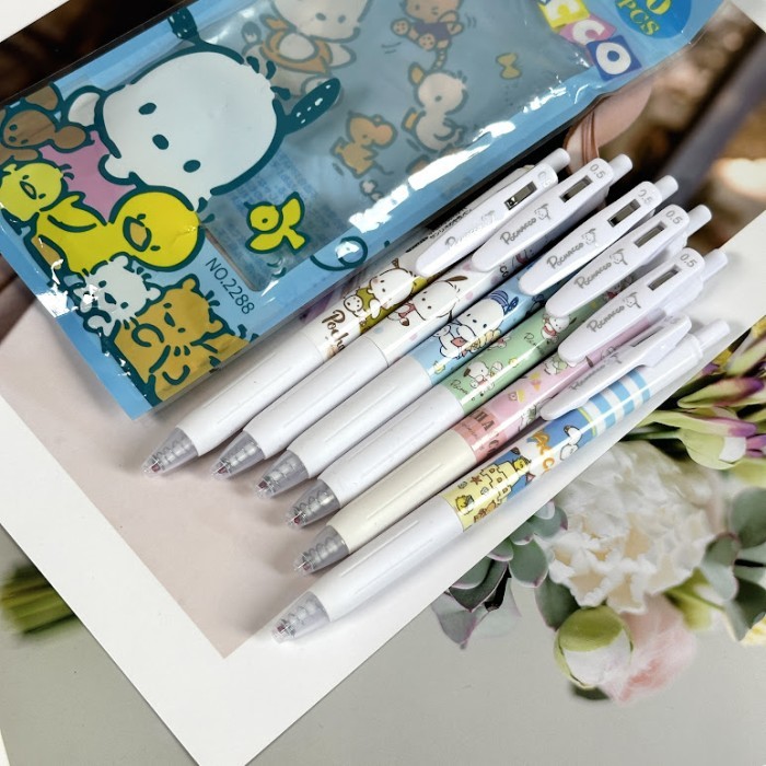 

Pulpen Set isi 6 Karakter Kartun My Melody Kuromi Hello Kitty - Pochaco