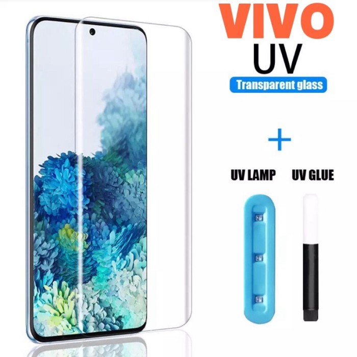 TDAcc Tempered Glass Vivo V29 V27 V30 V30 Pro Anti Gores Uv Curved Lengkung  - Uv, Vivo V27 5G