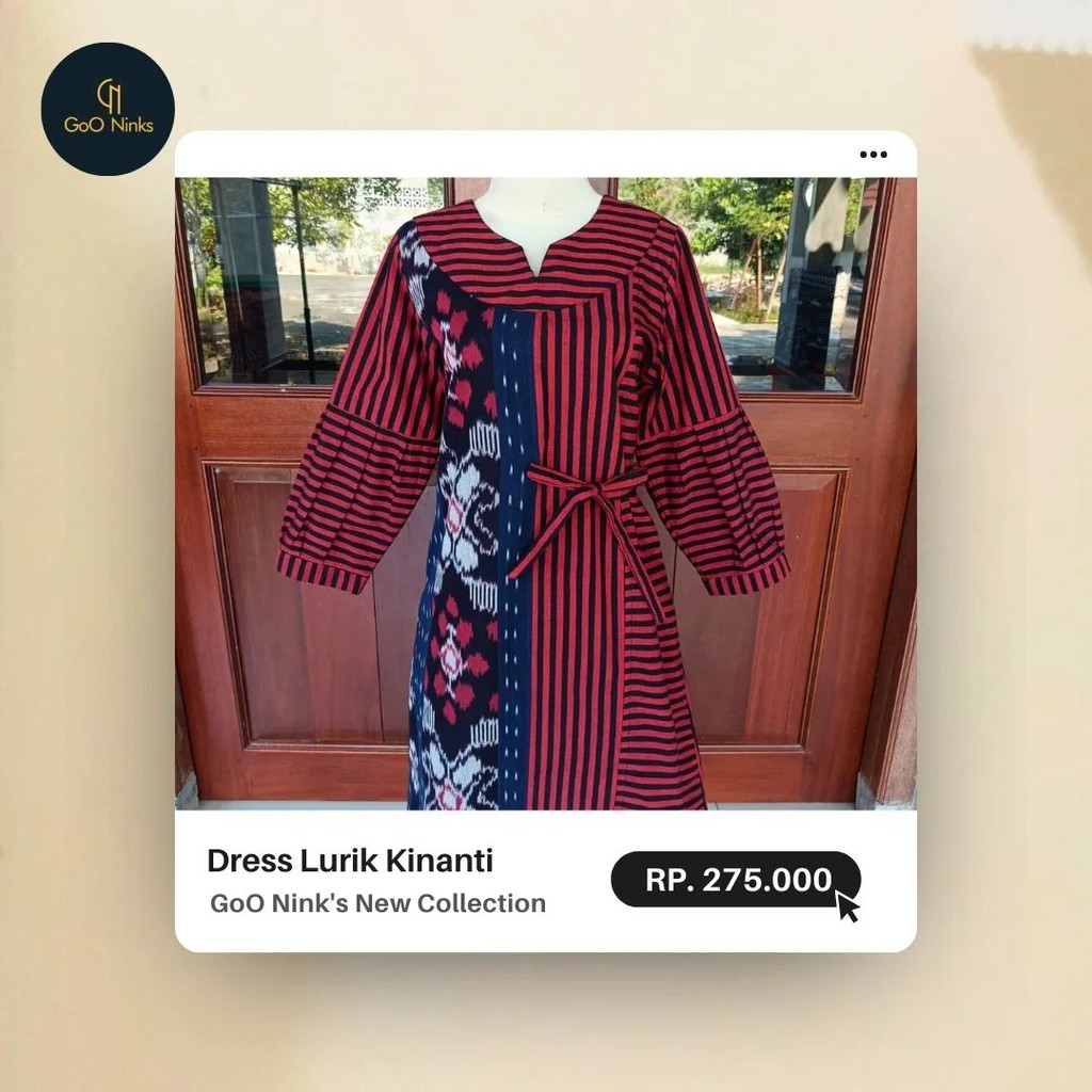 Gooninks - Dress Lurik Kinanti Baju Lurik Wanita Modern