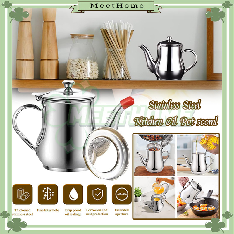 Teko Saring Air dan Minyak/Oil Pot Saringan Minyak Wadah/Teko Penyaringan Minyak/Oil Pot Saringan Te