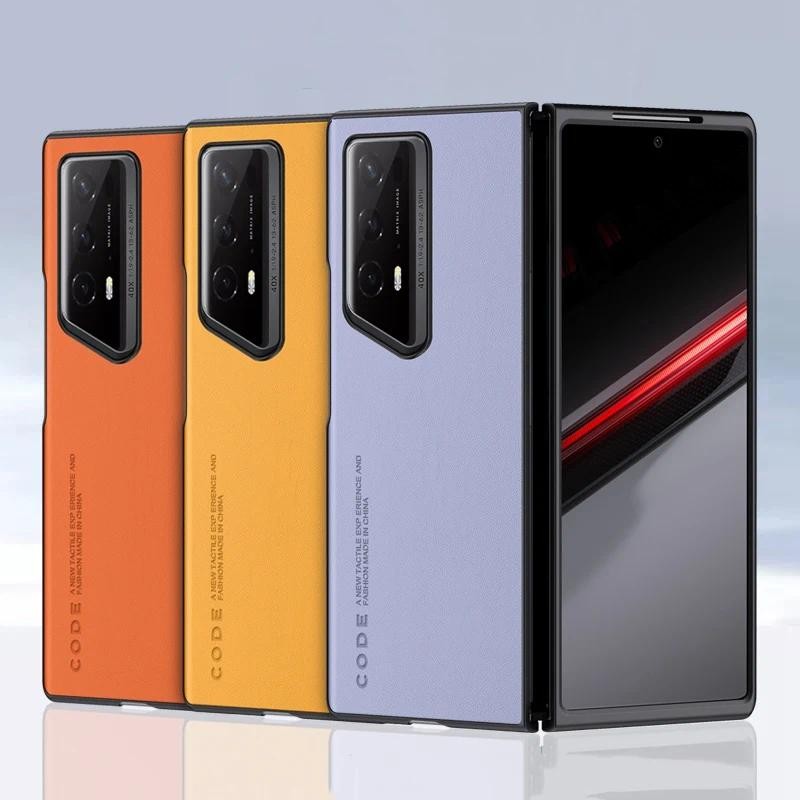 Untuk Honor Magic V2 RSR VS2 VS 2 kasus Serat Karbon Kulit Perlindungan Silikon Penutup belakang Unt