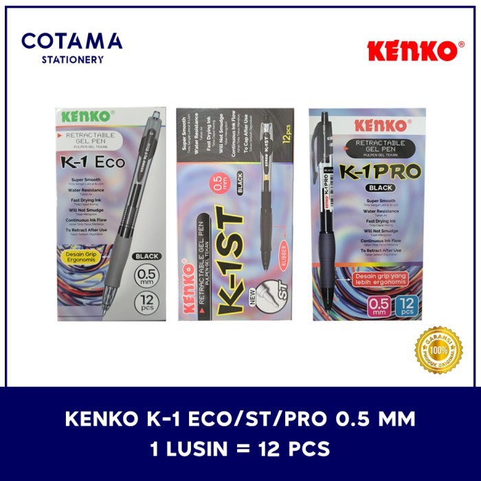 

Pulpen Kenko K1 Retractable 0.5 mm - 1 lusin isi 12 pcs