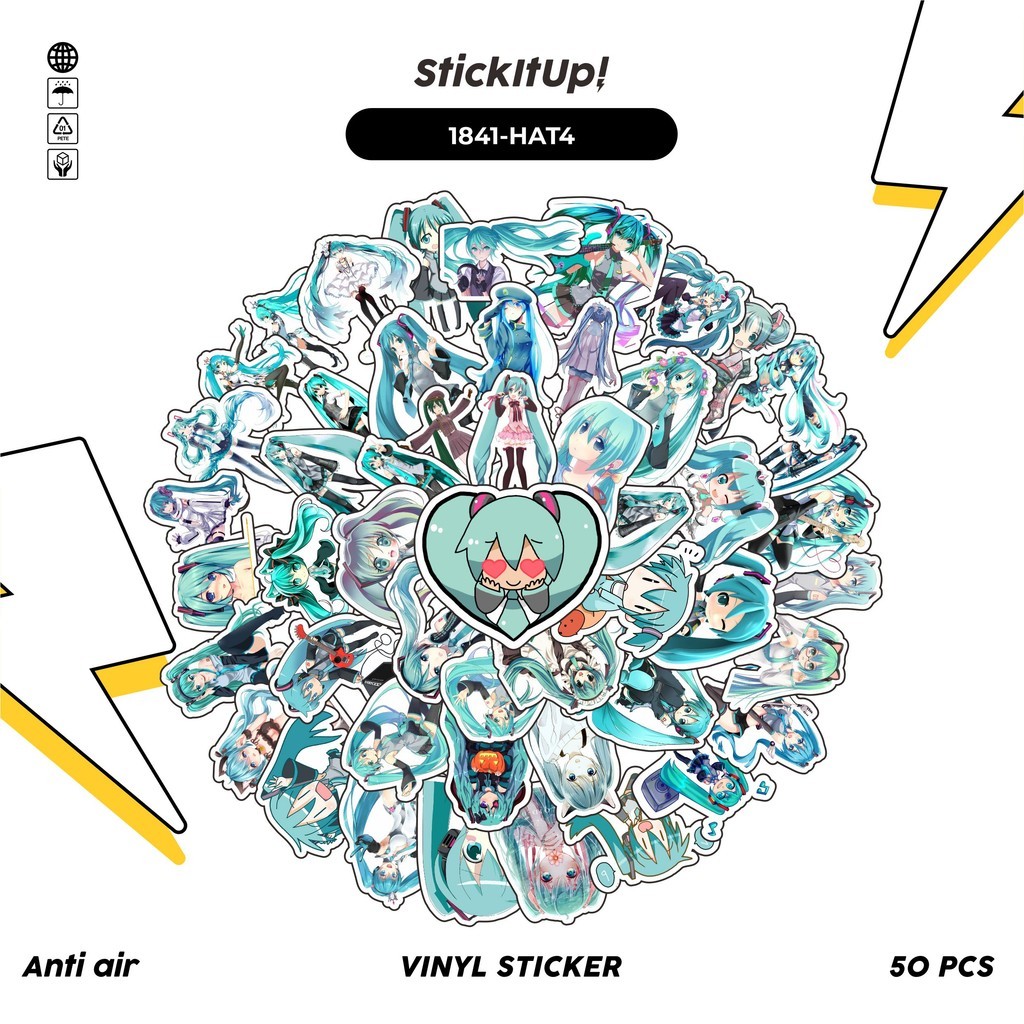 

COD✨ 50 Pcs Stiker MUSIC SERIES HATSUNE MIKU MIX 04 Lucu Anti Air Untuk Dekorasi Notebook Sepeda Skateboard Handphone DIY