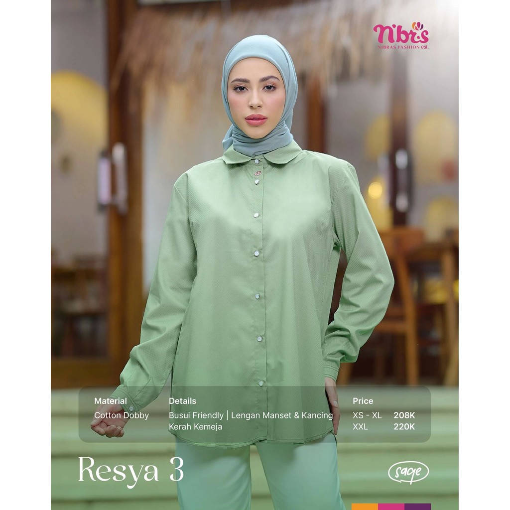 Atasan Nibras - Resya 3 / Blouse Kemeja Wanita Bahan Katun Adem Original Nibras