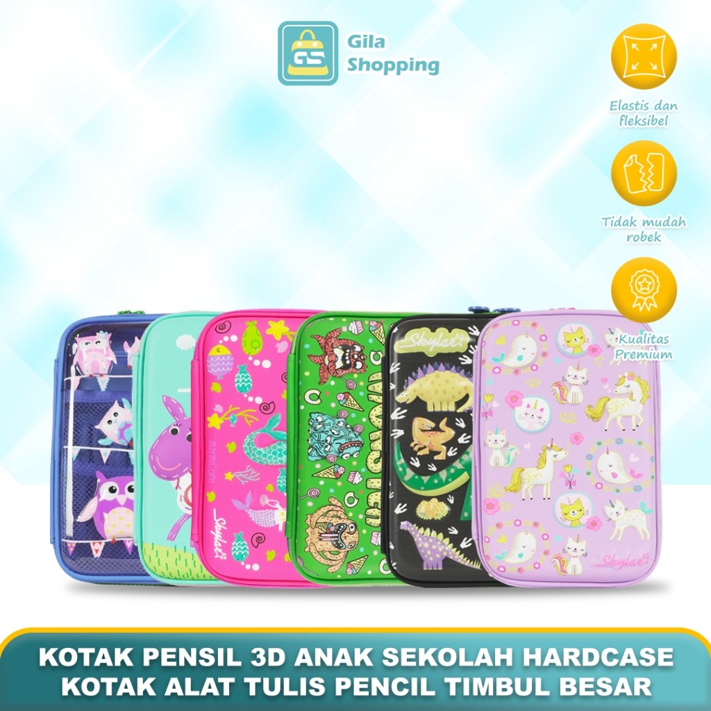 

Kotak Pensil 3D Anak Sekolah Hardcase Kotak Alat Tulis Pencil Timbul Besar