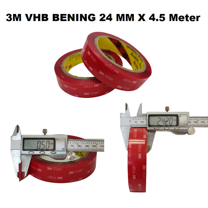 

BISA COD Double Tape 3M VHB Automotive Doubletape Bening Transparan 24MM x 4.5M - VHB BENING