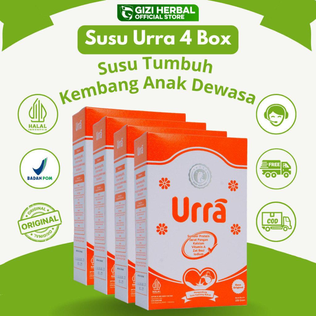 

Susu Urra 4 Box Susu Kambing Saanen Eropa Premium 100% Original